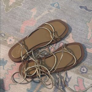 Seychelles Gold and Brown Sandals with Classic Design